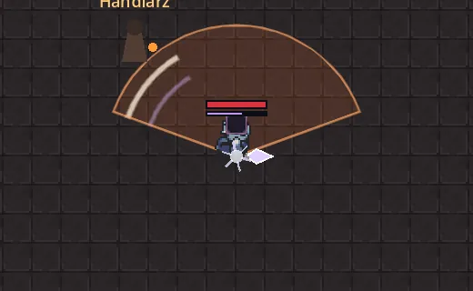 The Shardkeeper swinging a flat orange arc